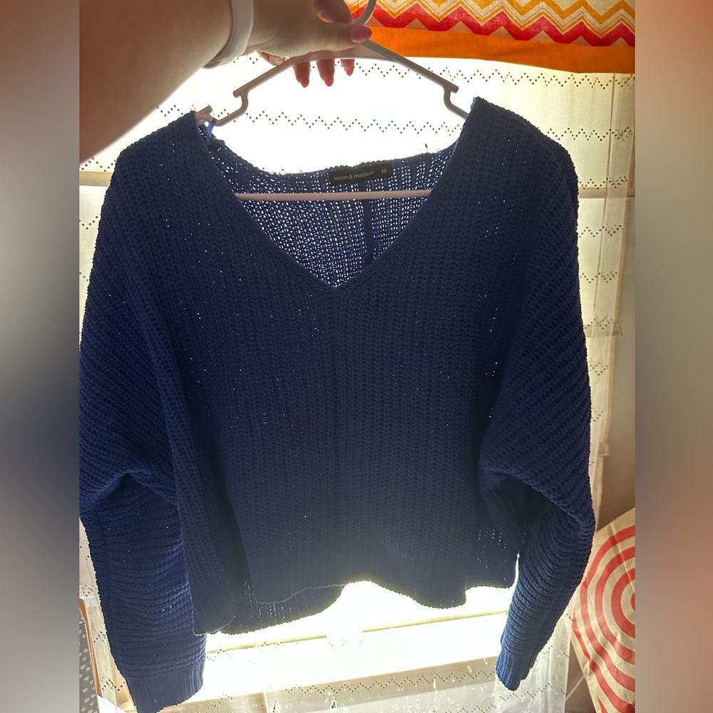 Blue cropped sweater